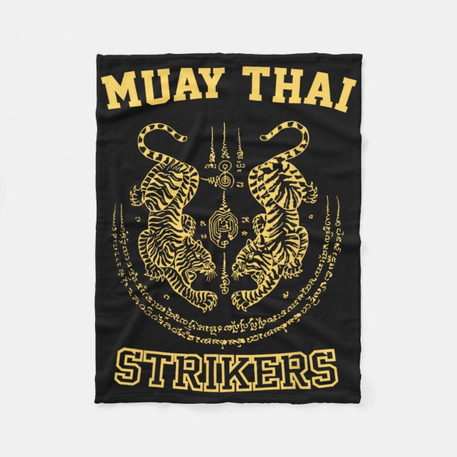 Couverture Polaire Muay Thai Kickboxing Fighter Tiger Sak Yant  (Devant)