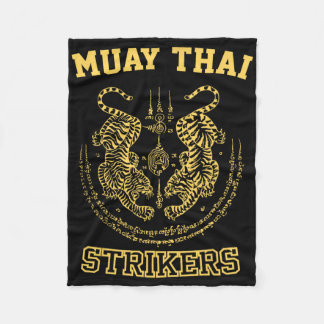 Couverture Polaire Muay Thai Kickboxing Mma Fighter Tiger Sak Yant 