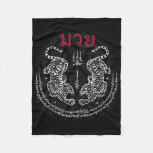 Couverture Polaire Muay Thai Tiger Sak Yant Kickboxing Spirituel Thaï