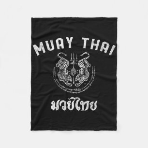 Couverture Polaire Muay Thai Twin Tiger Kickboxing Mma Cadeau - Blanc