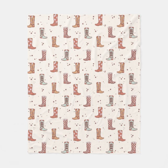 Couverture Polaire Muet Pastels Noël Vacances Bottes Occidentales mig (Devant)