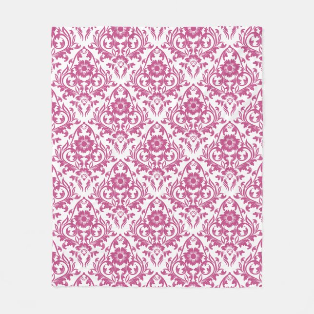 Couverture Polaire Mulberry Damask Floral Traditionnel (Devant)
