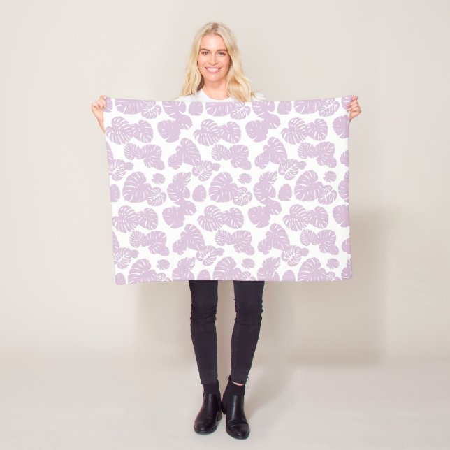 Couverture Polaire Multicolor Feuilles tropicaux 10 (En situation)