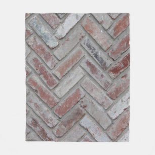 Couverture Polaire Mur en brique de béton Brown et gris