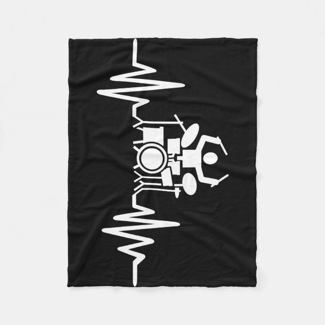 Couverture Polaire Musique Art Drummer Hearbeat (Devant)