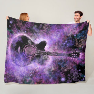 Couverture Polaire Musique de guitare violette polaire