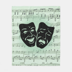 Couverture Polaire Musique verte et masques grecs de théâtre