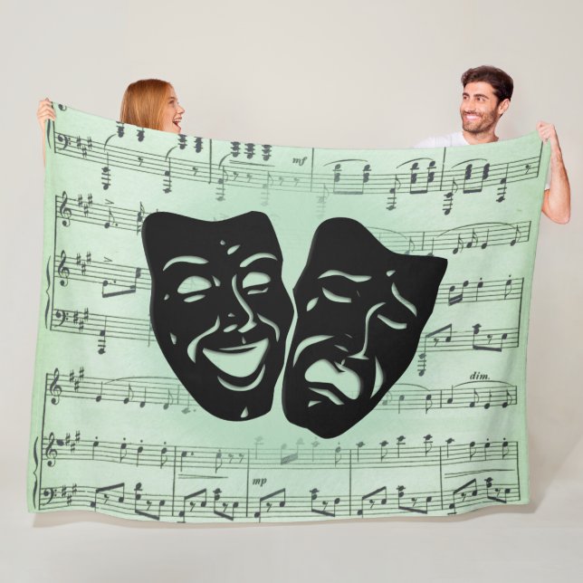 Couverture Polaire Musique verte et masques grecs de théâtre (En situation)