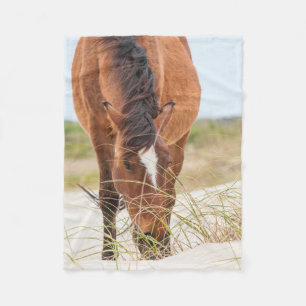 Couverture Polaire Mustangs sauvages ou chevaux Banker