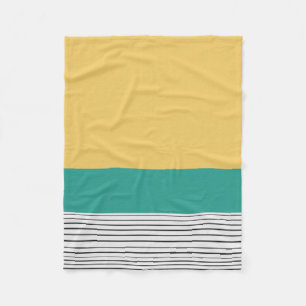 Couverture Polaire Mustard et motif turquoise