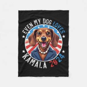 Couverture Polaire My Dog Loves Kamala 2024 Dachshund Lover drôle