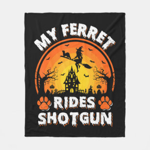 Couverture Polaire My Ferret Ride Witch Shotgun Fun Ferret Halloween