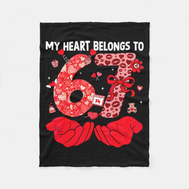 Couverture Polaire My Heart Belongs To 67 Valentine's Day Six Seven F (Devant)