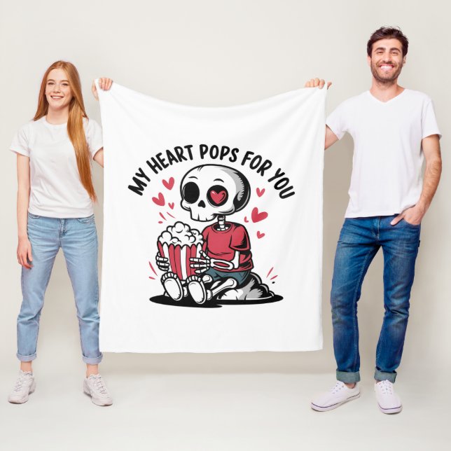 Couverture Polaire My Heart Pops for You - Cosy Love Blanket (En situation)