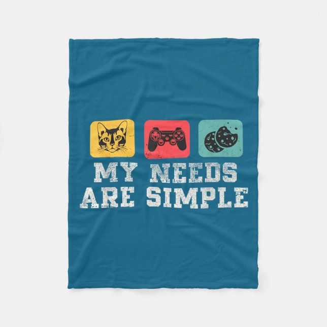 Couverture Polaire My Needs Are Simple Gamers Fun,gamer Dad Funny Fat (Devant)