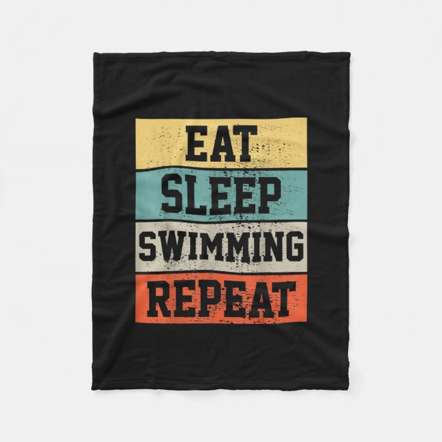 Couverture Polaire nager nager nager Cadeau de natation (Devant)