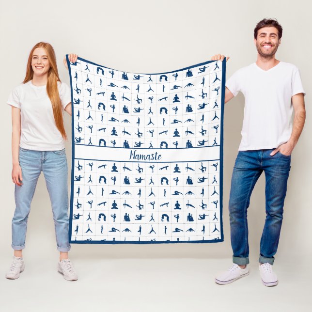 Couverture Polaire Namaste Citation Zen Yoga Lotus (En situation)