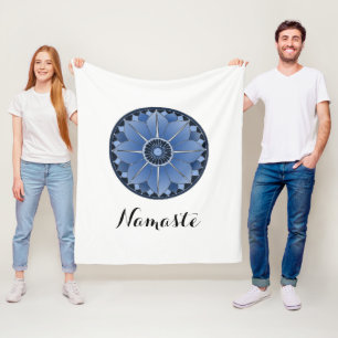 Couverture Polaire NAMASTE Fleur Bleue Spirituelle Lotus Mandala