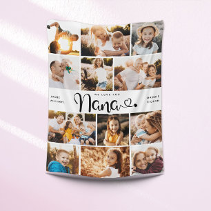 Couverture Polaire Nana We Love you Hearts Modern Photo Collage
