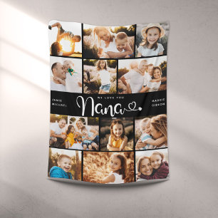 Couverture Polaire Nana We love you Hearts Modern Photo Collage Fleec