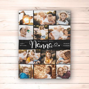 Couverture Polaire Nanna We Love you Hearts Modern Photo Collage