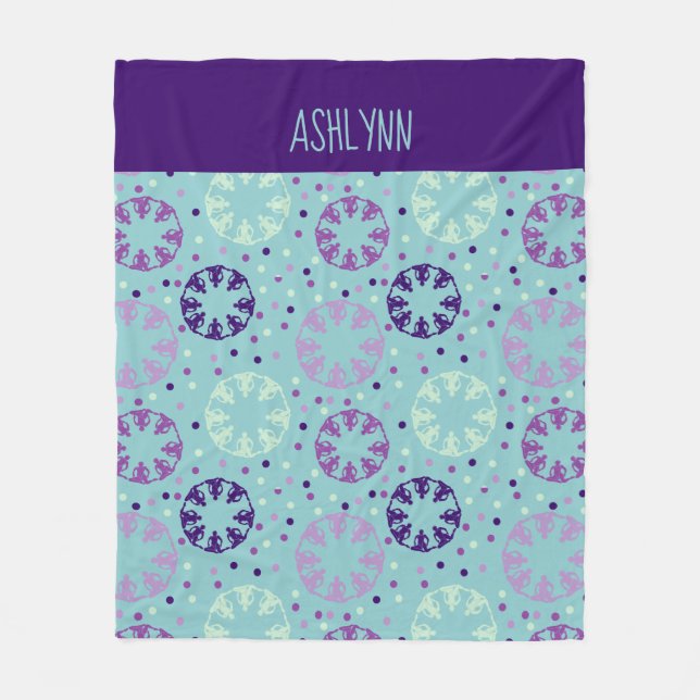 Couverture Polaire Natation synchronisée Aqua et Purple Personnalisée (Devant)