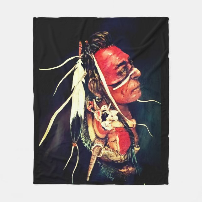 Couverture Polaire Native Warrior "Kaw" Fleece Blanket (Devant)