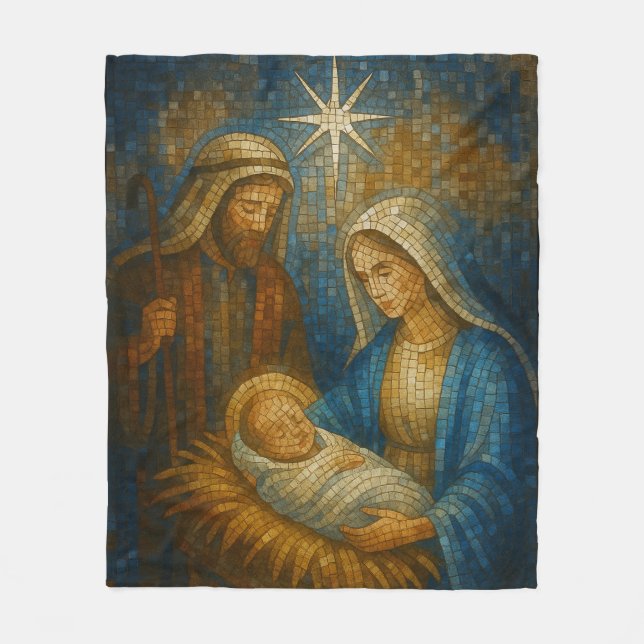 Couverture Polaire Nativity Stained Glass Mosaic | Holy Family  (Devant)