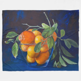 Couverture Polaire Nature morte aux citrons et branche d'orange