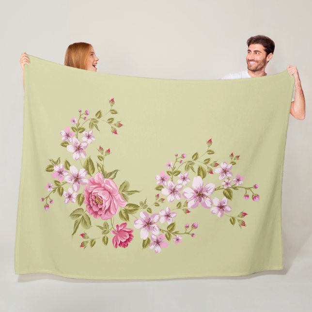 Couverture Polaire Nature Pure - Été Rose 1 (En situation)