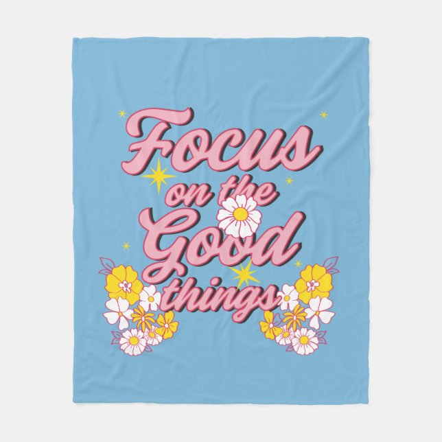 Couverture Polaire Nature Soul Slogan | Focus sur les bonnes choses (Devant)