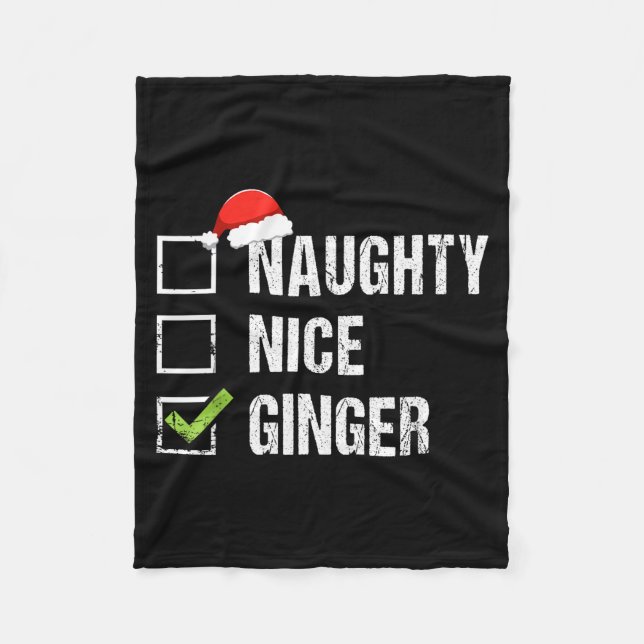 Couverture Polaire Naughty Nice Ginger Redhead Santa Hat Irish Christ (Devant)