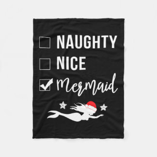 Couverture Polaire Naughty Nice Sirène Funny Sirène Noël
