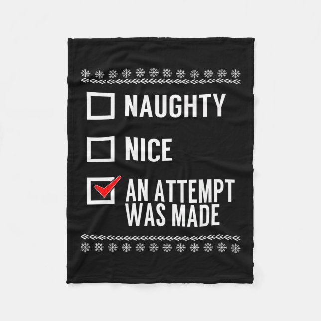 Couverture Polaire Naughty Nice Une Tentative A Été Faite - Christmas (Devant)