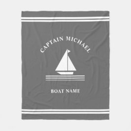 Couverture Polaire Nautical Grey Blanc Nom du bateau Illustration de 