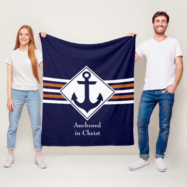 Couverture Polaire NAUTIQUE de style | Ancré dans le Christ PERSONNAL (En situation)