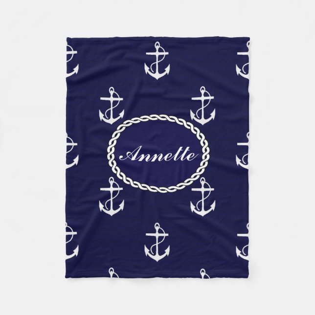 Couverture Polaire Nautique snob d'Ancre d'opus personnalisé (Devant)