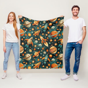 Couverture Polaire Navires-fusée vintages pour engins spatiaux Motif 