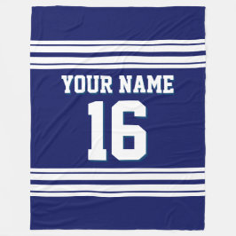 Couverture Polaire Navy Blue White Sports Jersey