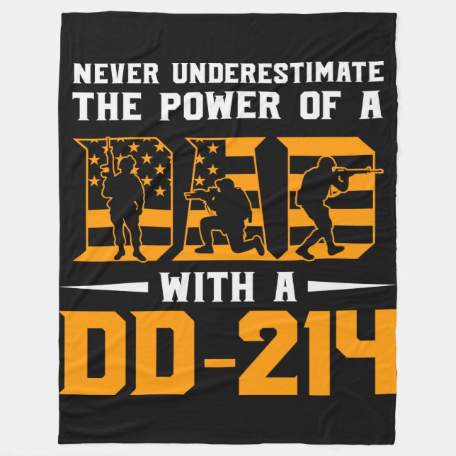 Couverture Polaire Ne jamais sous-estimer Power Dad Dd214 Vétérinaire (Devant)