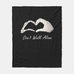 Couverture Polaire Ne pas marcher - Classique Blanc - Squelette Coeur