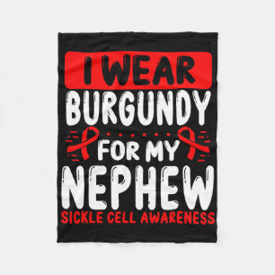 Couverture Polaire Nephew Burgundy Ribbon Tante Oncle Sickle Cell Awa