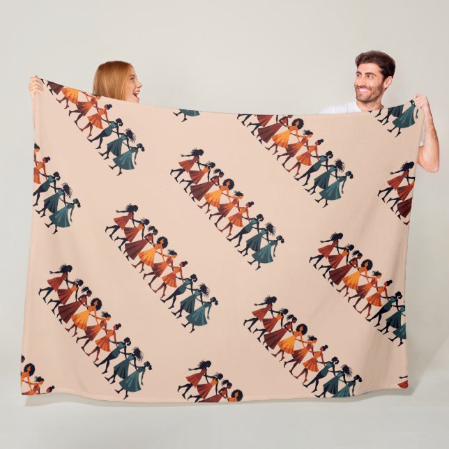 Couverture Polaire Neuf Dames Dansant Cut-Out Stencil Retro Style 3 (En situation)