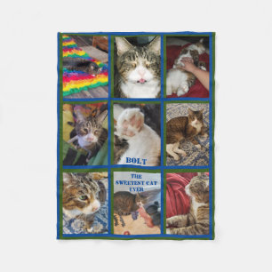 Couverture Polaire Neuf Photo Bleu Vert Bordure Gardien des animaux  