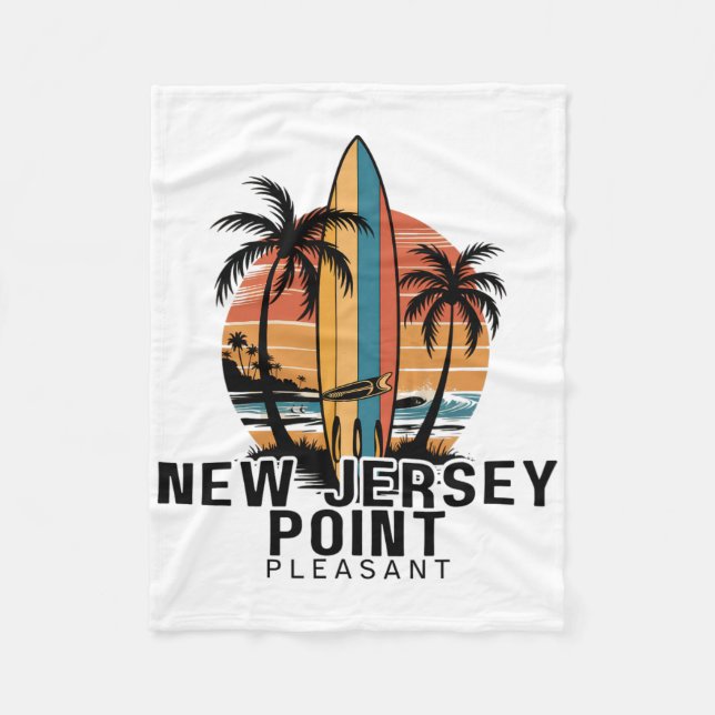 Couverture Polaire New Jersey Point Pleasant Surfing Surfer _1  (Devant)