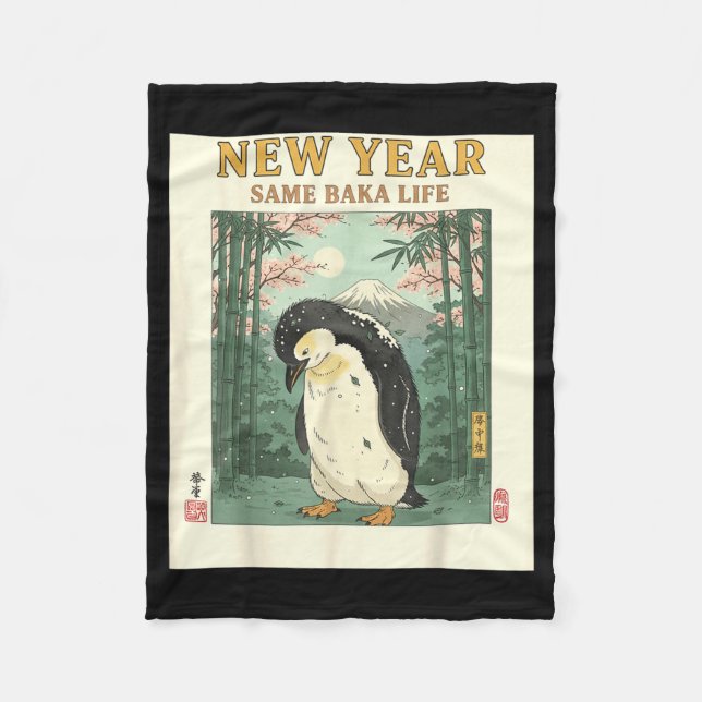 Couverture Polaire New Year Same Baka Life Penguin New Year 2026 Reso (Devant)