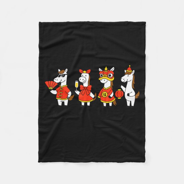 Couverture Polaire New Year Same Silly Horse Funny Chinese Lunar New  (Devant)