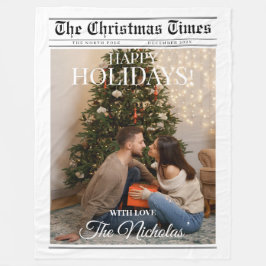 Couverture Polaire Newspaper What A Year Black White Photo Christmas