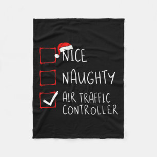 Couverture Polaire Nice Naughty Air Traffic Controller Liste de Noël