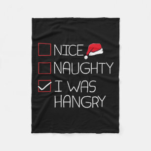 Couverture Polaire Nice Naughty Hangry Christmas Pajama Funny Humour